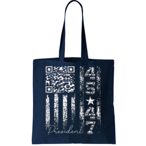 Funny Qr Scan Me President 4547 Trump Dancing Code Tote Bag