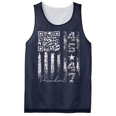 Funny Qr Scan Me President 4547 Trump Dancing Code Mesh Reversible Basketball Jersey Tank