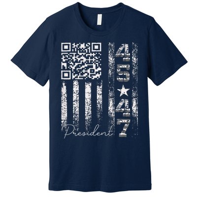 Funny Qr Scan Me President 4547 Trump Dancing Code Premium T-Shirt