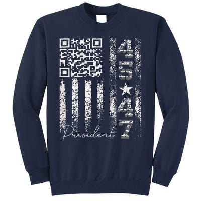 Funny Qr Scan Me President 4547 Trump Dancing Code Tall Sweatshirt