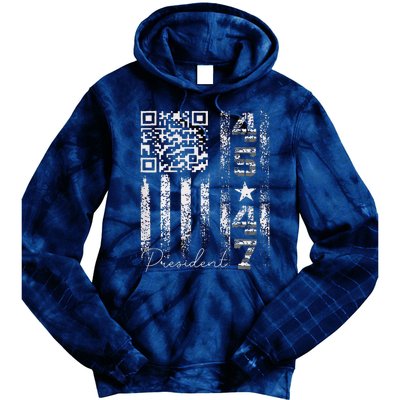 Funny Qr Scan Me President 4547 Trump Dancing Code Tie Dye Hoodie