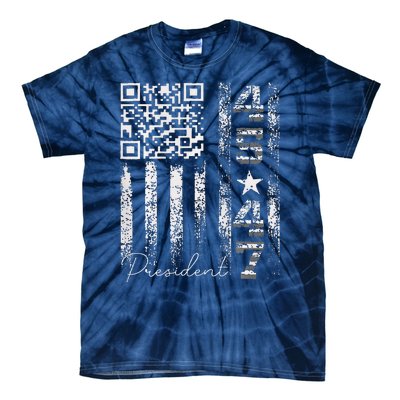 Funny Qr Scan Me President 4547 Trump Dancing Code Tie-Dye T-Shirt