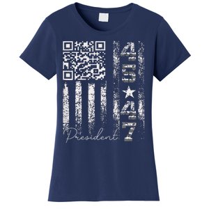 Funny Qr Scan Me President 4547 Trump Dancing Code Women's T-Shirt