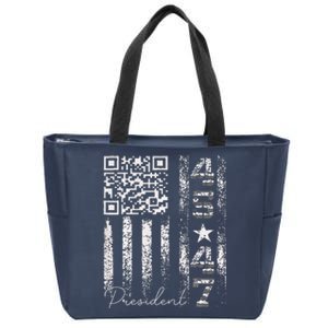 Funny Qr Scan Me President 4547 Trump Dancing Code Zip Tote Bag