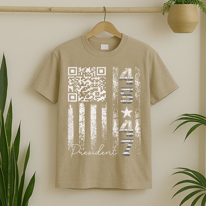 Funny Qr Scan Me President 4547 Trump Dancing Code T-Shirt