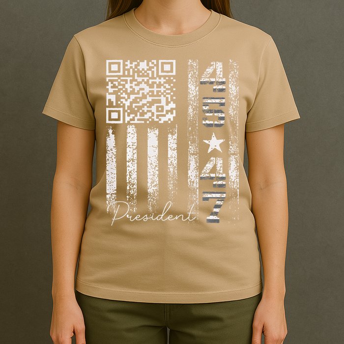 Funny Qr Scan Me President 4547 Trump Dancing Code T-Shirt
