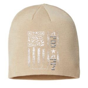 Funny Qr Scan Me President 4547 Trump Dancing Code Sustainable Beanie