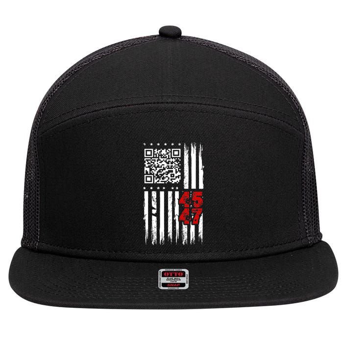 Funny Qr Scan Code Jokes Humor Hidden Message Sarcastic 7 Panel Mesh Trucker Snapback Hat