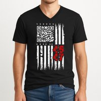 Funny Qr Scan Code Jokes Humor Hidden Message Sarcastic V-Neck T-Shirt