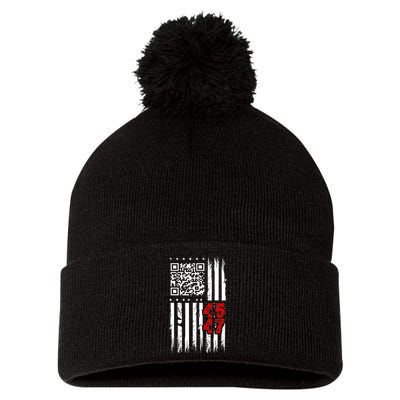 Funny Qr Scan Code Jokes Humor Hidden Message Sarcastic Pom Pom 12in Knit Beanie