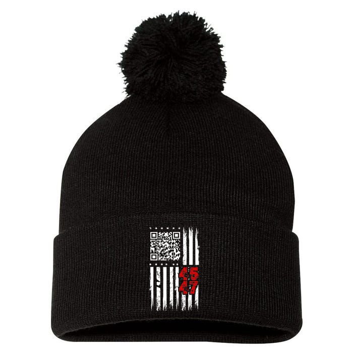 Funny Qr Scan Code Jokes Humor Hidden Message Sarcastic Pom Pom 12in Knit Beanie