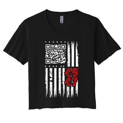 Funny Qr Scan Code Jokes Humor Hidden Message Sarcastic Women's Crop Top Tee