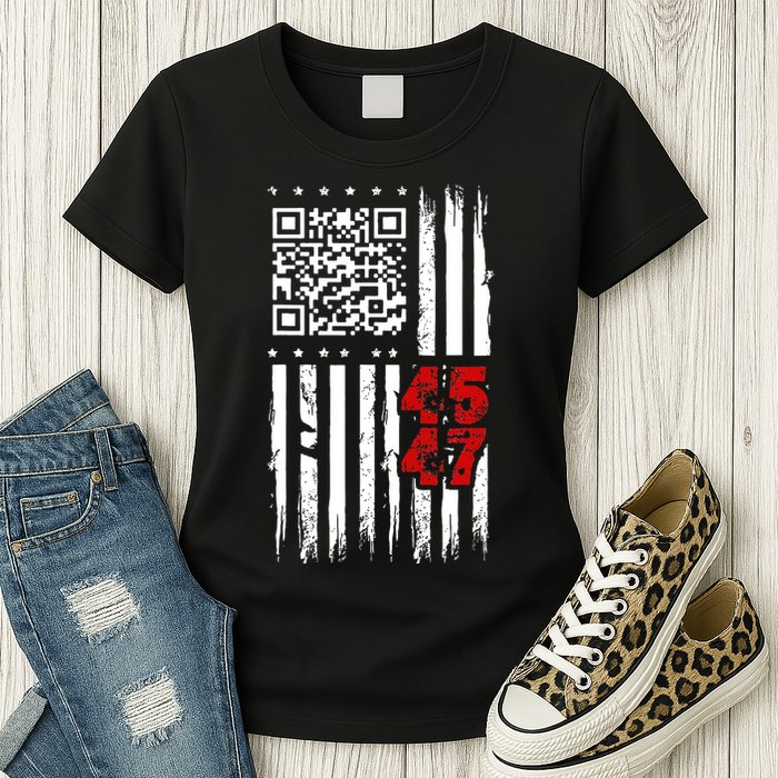 Funny Qr Scan Code Jokes Humor Hidden Message Sarcastic Womens T-Shirt