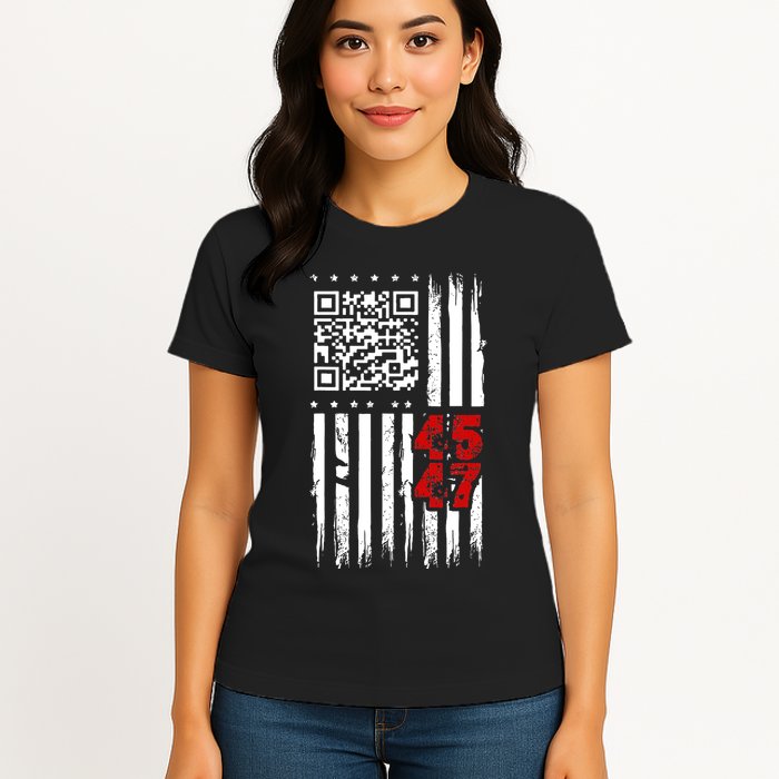 Funny Qr Scan Code Jokes Humor Hidden Message Sarcastic Womens T-Shirt