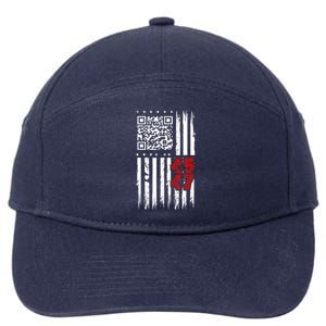 Funny Qr Scan Code Jokes Humor Hidden Message Sarcastic 7-Panel Snapback Hat