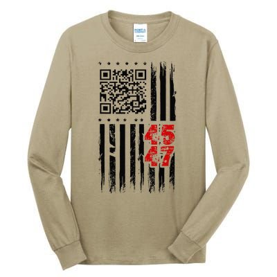 Funny Qr Scan Code Jokes Humor Hidden Message Sarcastic Tall Long Sleeve T-Shirt