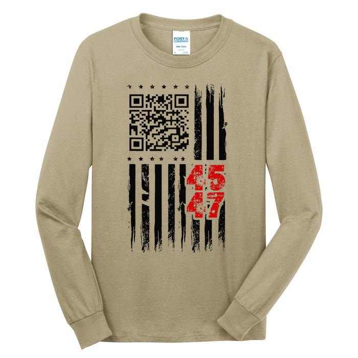 Funny Qr Scan Code Jokes Humor Hidden Message Sarcastic Tall Long Sleeve T-Shirt