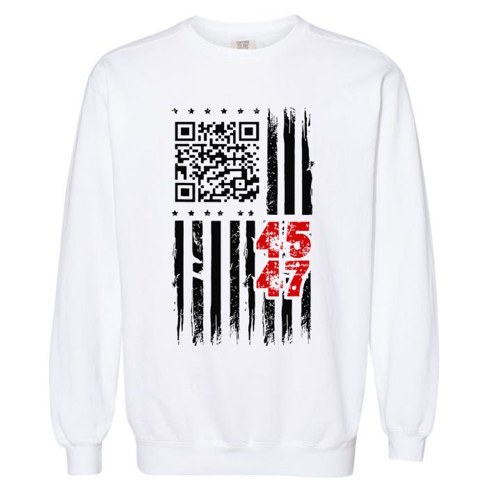 Funny Qr Scan Code Jokes Humor Hidden Message Sarcastic Garment-Dyed Sweatshirt