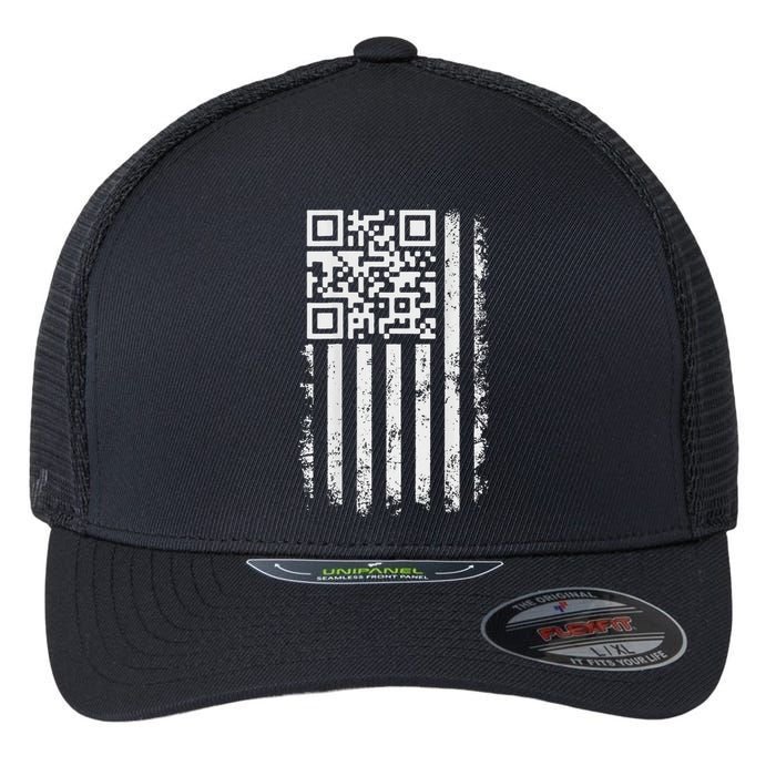 Funny Qr Scan Me President Trump 4547 Trump Dancing Code Flexfit Unipanel Trucker Cap