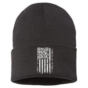 Funny Qr Scan Me President Trump 4547 Trump Dancing Code Sustainable Knit Beanie