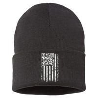 Funny Qr Scan Me President Trump 4547 Trump Dancing Code Sustainable Knit Beanie