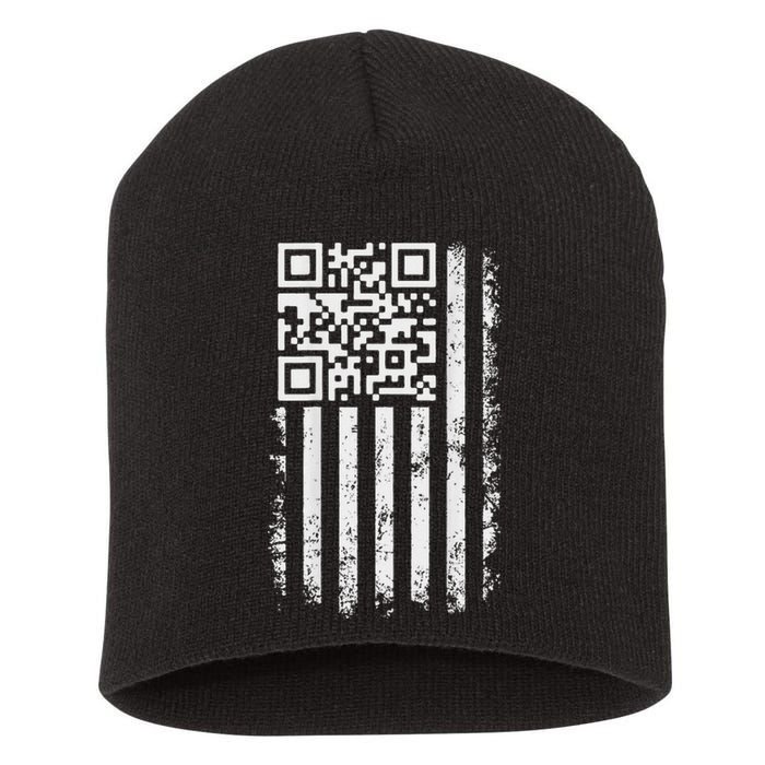 Funny Qr Scan Me President Trump 4547 Trump Dancing Code Short Acrylic Beanie