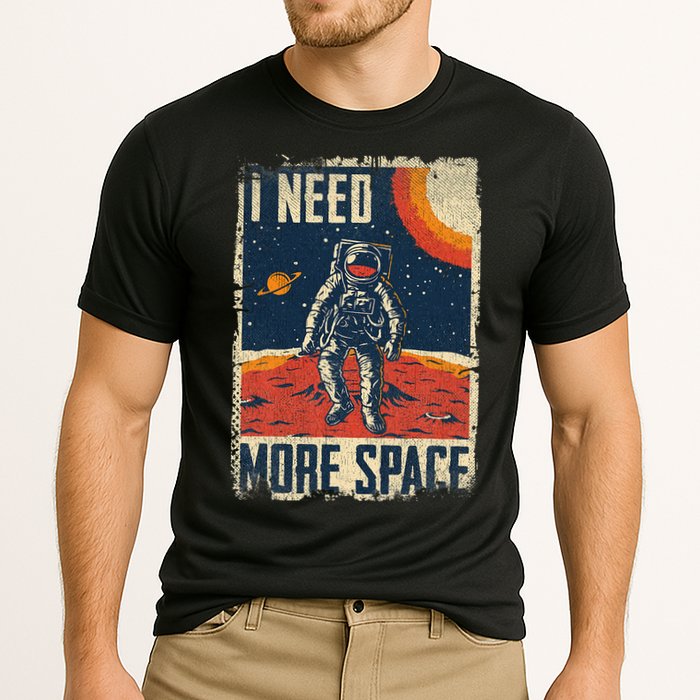 Funny Quote Space Man Astronaut Retro I Need More Space Cooling Performance Crew T-Shirt