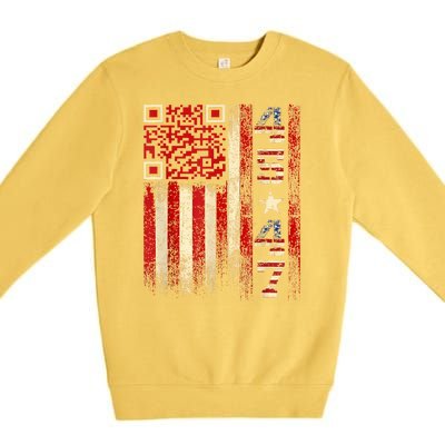 Funny Qr Scan Me President Trump 4547 Trump Dancing Code Premium Crewneck Sweatshirt