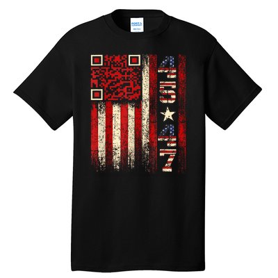 Funny Qr Scan Me President Trump 4547 Trump Dancing Code Tall T-Shirt