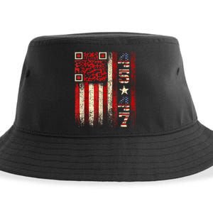 Funny Qr Scan Me President Trump 4547 Trump Dancing Code Sustainable Bucket Hat