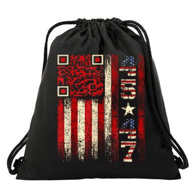 Funny Qr Scan Me President Trump 4547 Trump Dancing Code Drawstring Bag