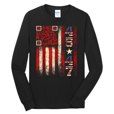 Funny Qr Scan Me President Trump 4547 Trump Dancing Code Tall Long Sleeve T-Shirt