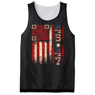 Funny Qr Scan Me President Trump 4547 Trump Dancing Code Mesh Reversible Basketball Jersey Tank