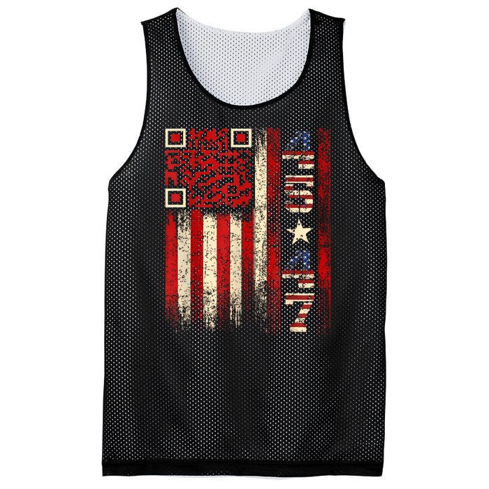 Funny Qr Scan Me President Trump 4547 Trump Dancing Code Mesh Reversible Basketball Jersey Tank