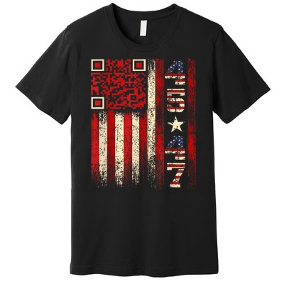 Funny Qr Scan Me President Trump 4547 Trump Dancing Code Premium T-Shirt