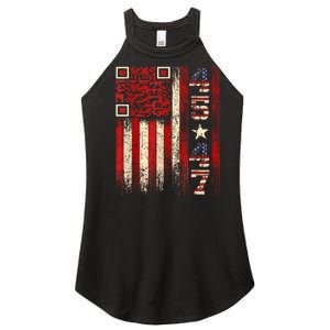 Funny Qr Scan Me President Trump 4547 Trump Dancing Code Women's Perfect Tri Rocker Tank