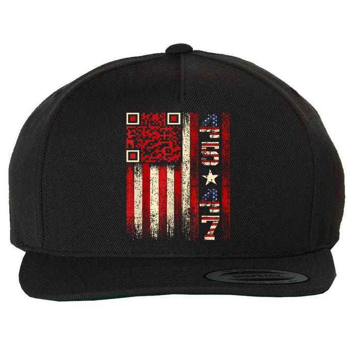 Funny Qr Scan Me President Trump 4547 Trump Dancing Code Wool Snapback Cap