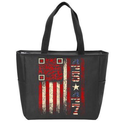 Funny Qr Scan Me President Trump 4547 Trump Dancing Code Zip Tote Bag