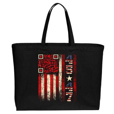 Funny Qr Scan Me President Trump 4547 Trump Dancing Code Cotton Canvas Jumbo Tote