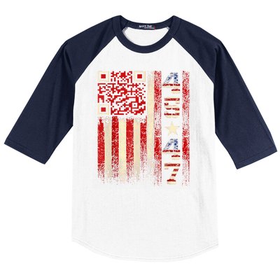 Funny Qr Scan Me President Trump 4547 Trump Dancing Code Baseball Sleeve Shirt