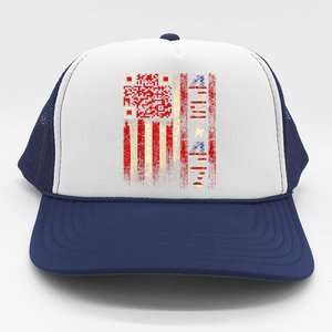 Funny Qr Scan Me President Trump 4547 Trump Dancing Code Trucker Hat