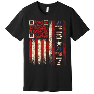 Funny Qr Scan Me President Trump 45/47 Trump Dancing Code Premium T-Shirt