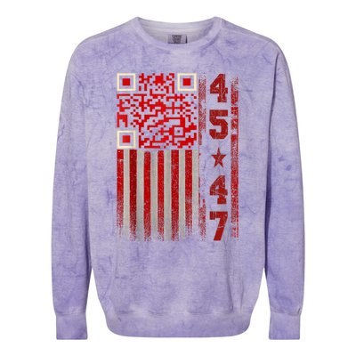 Funny Qr Scan Me President Trump 45/47 Trump Dancing Code Colorblast Crewneck Sweatshirt