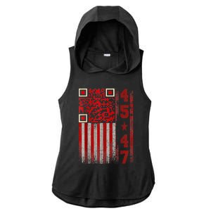 Funny Qr Scan Me President Trump 45/47 Trump Dancing Code Ladies PosiCharge Tri-Blend Wicking Draft Hoodie Tank