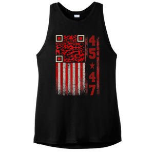 Funny Qr Scan Me President Trump 45/47 Trump Dancing Code Ladies PosiCharge Tri-Blend Wicking Tank