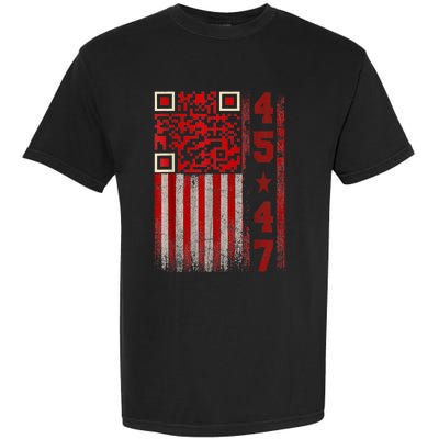 Funny Qr Scan Me President Trump 45/47 Trump Dancing Code Garment-Dyed Heavyweight T-Shirt