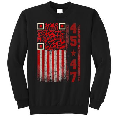 Funny Qr Scan Me President Trump 45/47 Trump Dancing Code Sweatshirt