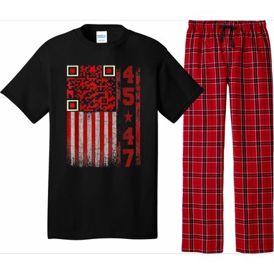 Funny Qr Scan Me President Trump 45/47 Trump Dancing Code Pajama Set