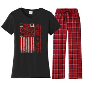 Funny Qr Scan Me President Trump 45/47 Trump Dancing Code Women's Flannel Pajama Set