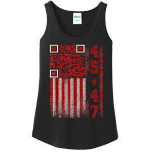 Funny Qr Scan Me President Trump 45/47 Trump Dancing Code Ladies Essential Tank